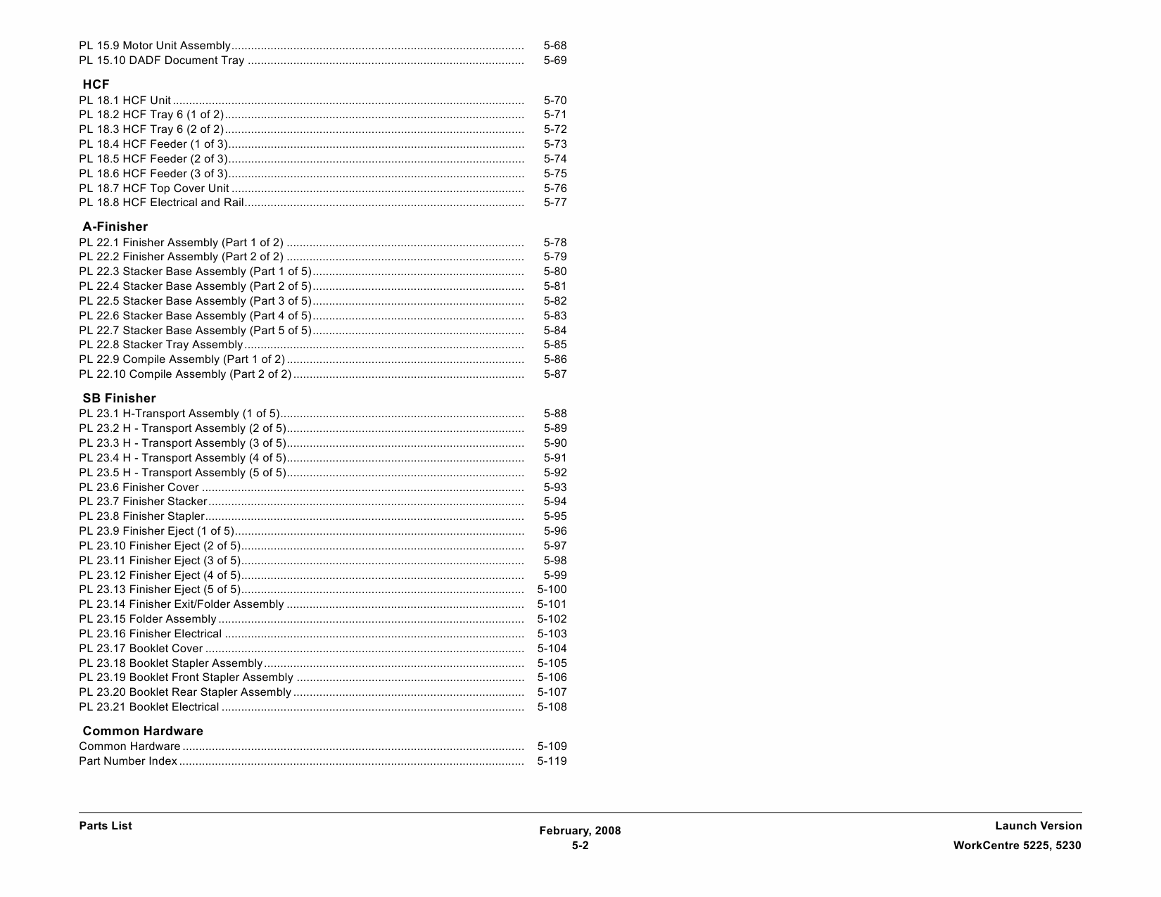 Xerox WorkCentre 5225 5230 Parts List Manual-1